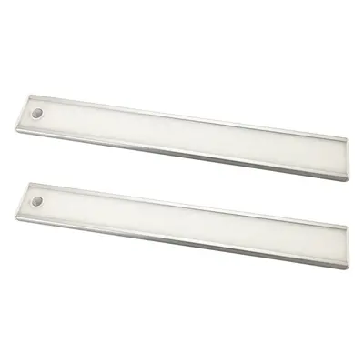 2x 305mm Rechargeable Cabinet Strip Light & Auto PIR On/Off - Natural White LED