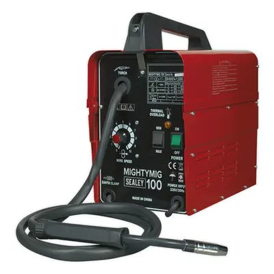 100A Compact No-Gas MIG Welder - 1.8m Earth Cable - Non-Live Torch - 230V Supply