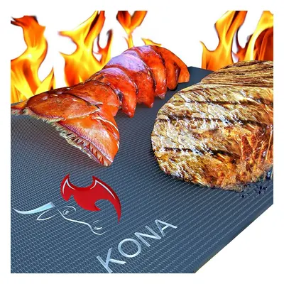 Kona BEST BBQ GRILL MAT - Set of Mats For Grilling Meat, Veggies, Seafood, PIZZA - No Fall Throu