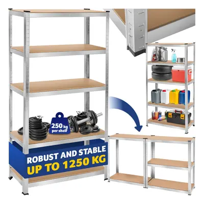 Garage Shelving - heavy-duty galvanised steel frame, height-adjustable shelves