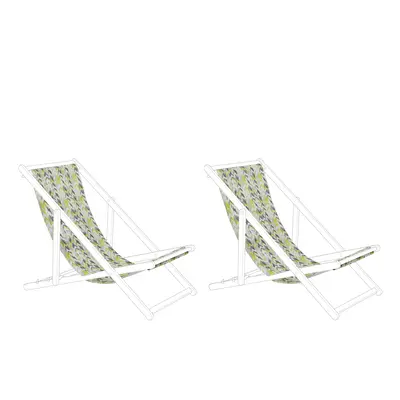 Set of Sun Lounger Replacement Fabrics ANZIO/AVELLINO x cm Yellow