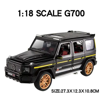 (Black) Large 1:18 Benz G700 SUV Off-road Alloy Metal Model Car Diecast Vehicle Toy Model Sound 