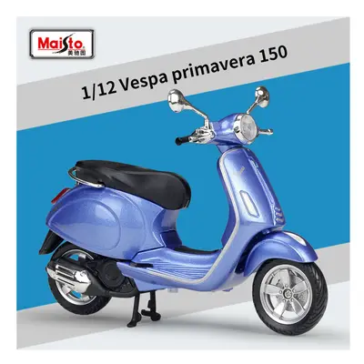 (Blue) Maisto 1:12 Vespa Primavera Alloy Motorcycle Model Simulation Diecast