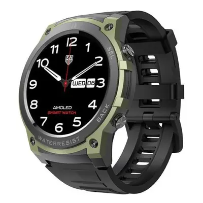 (green) Rainbuvvy Dm55 Smartwatch 1.43 Inch Amoled Hd Full Touch Screen Metal Body Bluetooth Cal