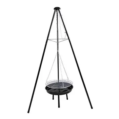 Woodside Adjustable Garden Tripod Barbecue Cooking Grill Portable BBQ Fire Pit