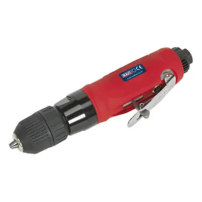 Air Operated Straight Drill - 10mm Keyless Chuck - Safety Trigger - 1/4" BSP