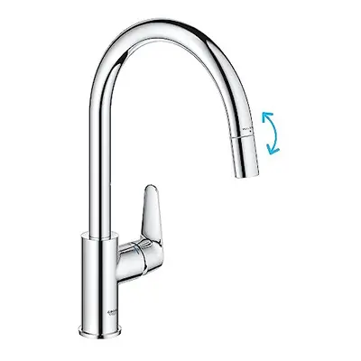 GROHE Start Curve QuickFix - Lever Kitchen Sink Mixer Tap with Pull-Out Function (High C-spout, 