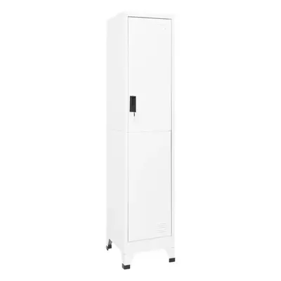 vidaXL Locker Cabinet White cm Steel Storage Home Office Cabinet Furniture