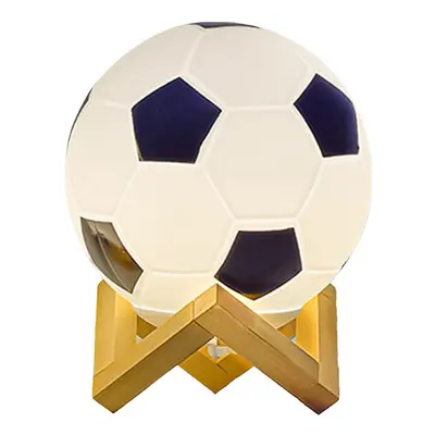 (White Black, Colors) Football Night Light,soccer Led Lamp,with Wooden Stand,remote Control And 