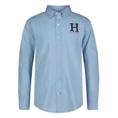 Tommy Hilfiger Boys' Long Sleeve Woven Button-Down Shirt Cerulean Mat