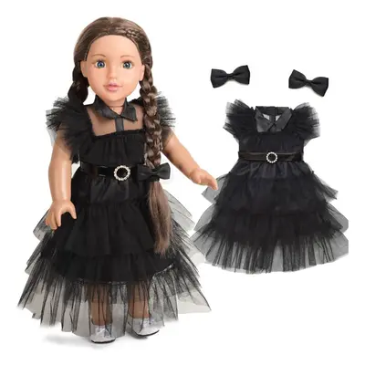 Sweet Dolly Inch Doll Clothes Black Party Dress Costume Doll Access