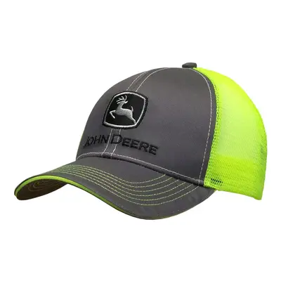 John Deere Men's Standard Baseball Charcoal/Neon Yellow One Size