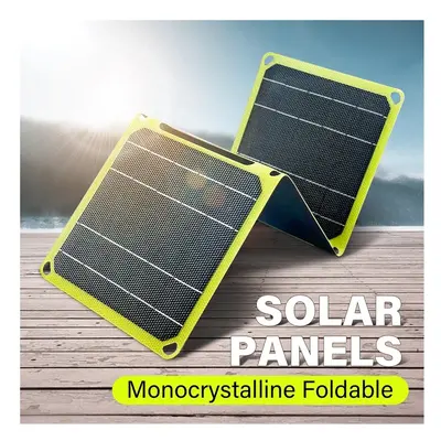 (Black Foldable) 30W/40W Foldable Solar Panel Dual USB +DC Solar Cell Battery Phone Charger Port