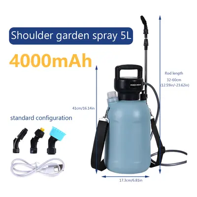 (H Sprayer) 5L Electric Sprayer Rechargeable Automatic Atomization Plant Sprayer Gardening Irrig