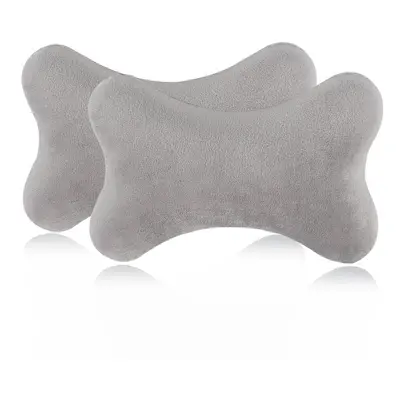 (A pair of grey) Car Neck Headrest Pillow Memory Foam Car Seat Neck Pillow Breathable Crystal