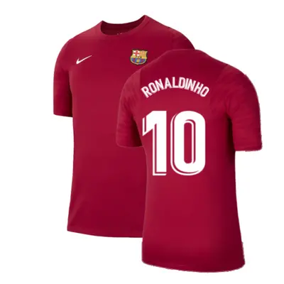 (XXL) Barcelona Training Shirt (Noble Red) (RONALDINHO 10)