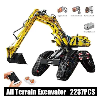 (yellow) Mould King Technical Car Building Sets All Terrain Excavator Clawler Truck Bricks Toys 