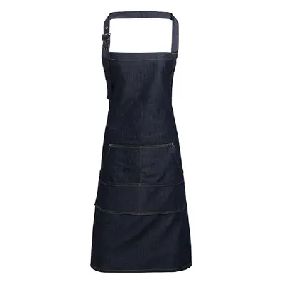 (One Size, Indigo Denim) Premier Jeans Stitch Bib Apron (Pack of 2)