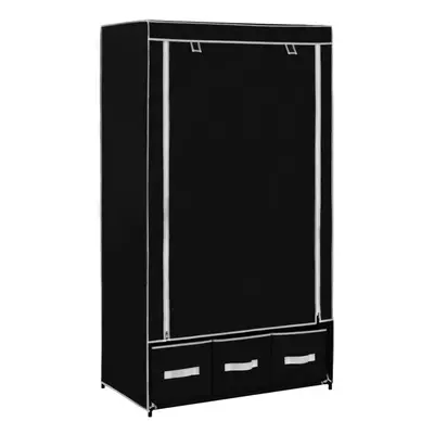 vidaXL Wardrobe Black Fabric Clothing Garment Stand Storage Cupboard Organiser