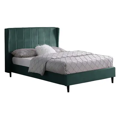 Seconique Amelia 4'6" Bed in Green Velvet Fabric - Double