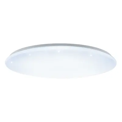 Flush Ceiling Light Colour White Shade White Plastic With Crystal Effect LED 80W