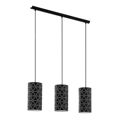 Pendant Ceiling Light Bulb Black & White Shade Cut Out Pattern Bulb E27 3x40W