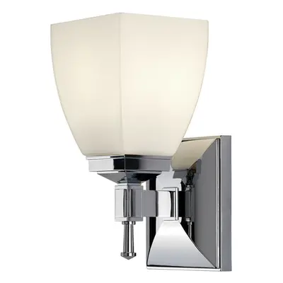 IP44 Wall Light Chrome with Glass Shade Uplighter Chrome LED G9 3.5W