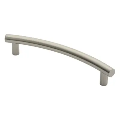 Curved T Bar Door Pull Handle x 30mm 350mm Fixing Centres Satin Steel