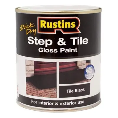 Rustins STBLW1000 Quick Dry Step & Tile Black 1L