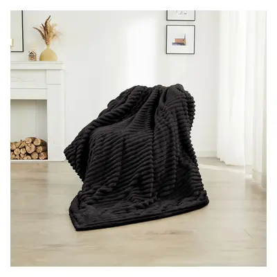 (Black) Neo Electric Blanket Heated Fleece Overblanket Throw Machine Washable Remote Timer Contr