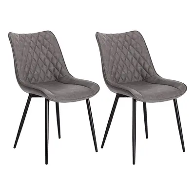 2X Luxury PU Leather Dining Reception Restaurant Dark Grey Chairs