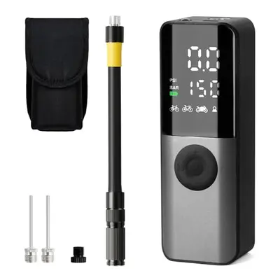 Electric Bike Pump, 150Psi Portable Bicycle Tire Pump with Digital Pressure Gauge for Road Bike,