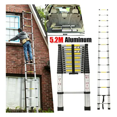 17FT 5.2M Multi-Purpose Aluminium Telescopic Ladder Climb Extendable