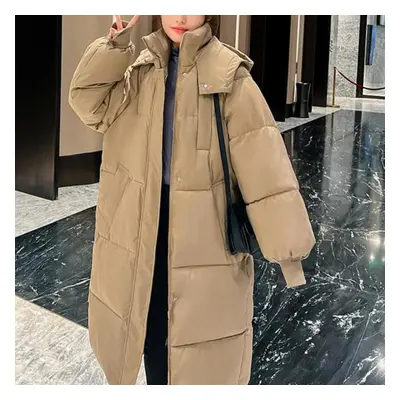 (tan, L) New Winter And Autumn Women White Duck Down Hoodies Puffer Jackets Coats Warm Windproof