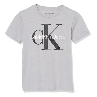 Calvin Klein Boys Short Sleeve Logo Crew Neck TShirt Soft Comfortable Relaxed Fit Classic Grey