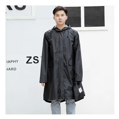 (black, M) Hood Long Raincoat Women Men Waterproof Stylish Rain Coat Jacket Luxury Elegant Plus 