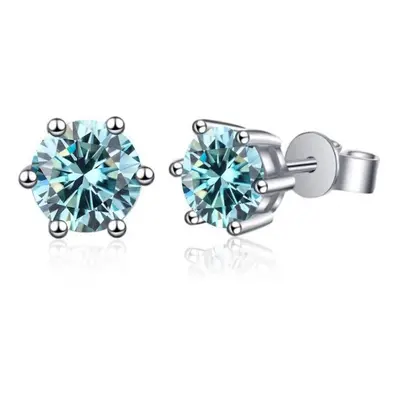 (blue, Carat) Bagueringen 1.0ct D Color Gra Moissanite Diamond Sterling Silver Classic Stud Earr