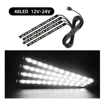 (48 USB White) Car Interior LED in1 or in 1Strip Atmosphere Decorative Ambient