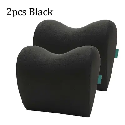 (Black 2pcs) 2pcs /1pc Car Headrest Neck Pillow For Seat Chair In Auto Memory Foam