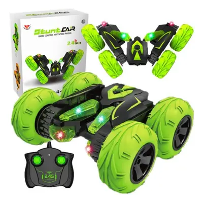 (green, 16.5x13.5x6.5cm) Electric Competitive Rc Stunt Car Toy,remote Control Car,double-sided R