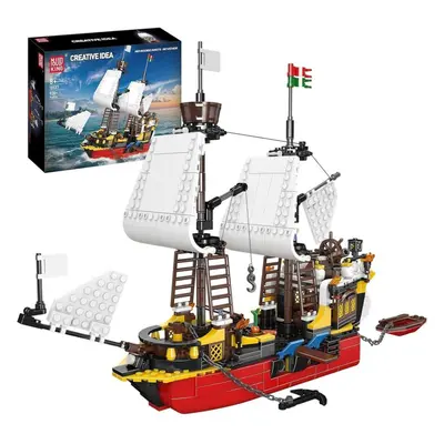 (10137) Mould King Moc Revenge Pirate Ship Clamp Blocks Kit Sailing Ship Building Blocks Toys Fo