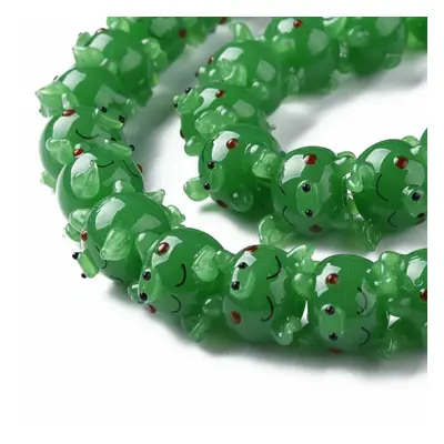 34Pcs Lovely Little Pig Bumpy Lampwork Glass Spacer Beads for Earring Necklace DIY Jewelry Makin