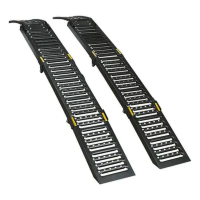 PAIR Steel Folding Loading Ramps - 500KG Capacity per Pair - Van Trailer Loading