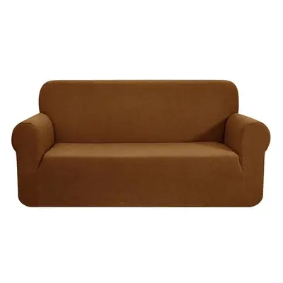 (light brown, Seater) Thick Elastic Sofa Cover Slipcover For Living Room Stretch Polar Fleece Ar