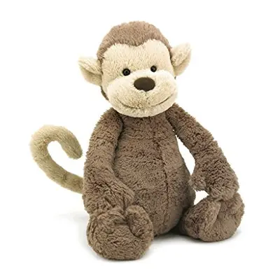 Jellycat Bashful Monkey Stuffed Animal, Medium, inches