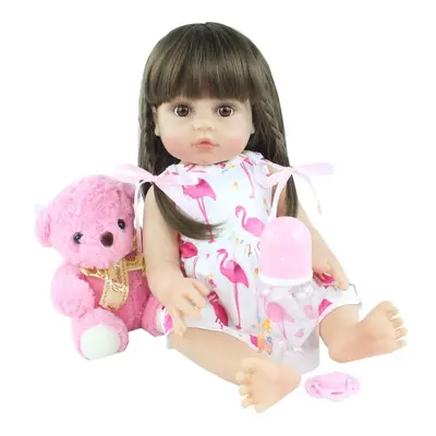 (multicolor, 48cm, Full Body Silicone) Bzdoll Lifelike Cm Full Silicone Soft Body Girl Boy Rebor