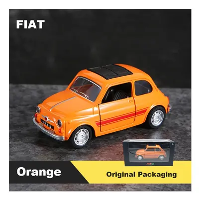 (F-Orange-B) 1:36 Alloy Vintage Diecast Car Model FIAT MINI Classic Pull Back Car Model Miniatur