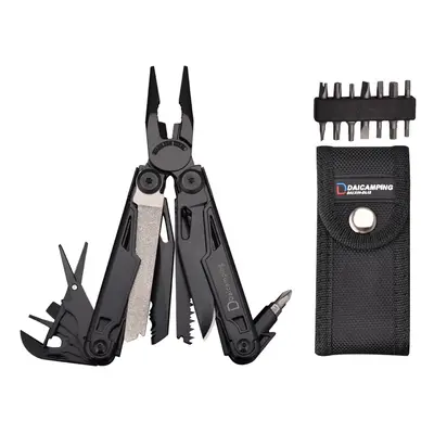 (DL12Black-Bit) Daicamping DL12 Outdoors Stripper Camping Gear Multi Pliers Multifunctional 7CR1