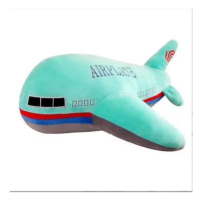 (Green, 50cm) New 40cm/50cm/60cm Size Simulation Airplane Plush Toys Kids Sleeping Back Cushion 