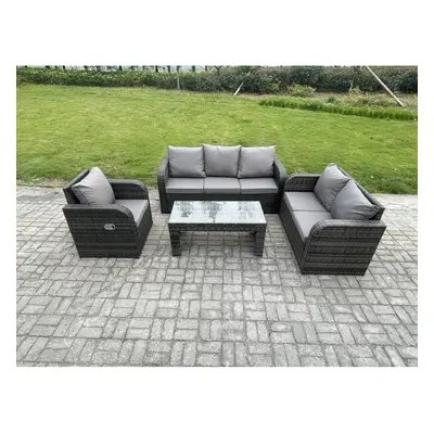 Fimous Seater Outdoor Rattan Garden Furniture Set Rattan Lounge Sofa Set with Rectangular Coffee